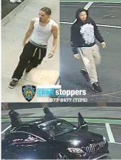 Police are seeking the public’s help to track down a half dozen suspects they said were involved in hijacking a 2021 BMW from its owner in mid-town Manhattan and leading police on high-speed chase into the Bronx. Photo: NYPD