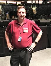 Michael Kurz on the job at Madison Square Garden for a Billy Joel concert. Photo: Susan Schwartz