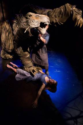 The Woodsman uses life-size puppets that move along with the actors. Photo by Hunter Canning