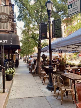 Outdoor dining on Restaurant Row. Photo courtesy of Times Square Alliance