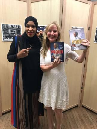Nancy Bass Wyden with Olympic fencer and author Ibtihaj Muhammad.