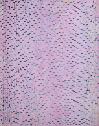 Alma Thomas, “Cherry Blossom Symphony,” 1972, Acrylic on canvas, 175.3 x 137.8 cm, Collection of halley k harrisburg and Michael Rosenfeld, New York, Courtesy of Michael Rosenfeld Gallery LLC, NY.