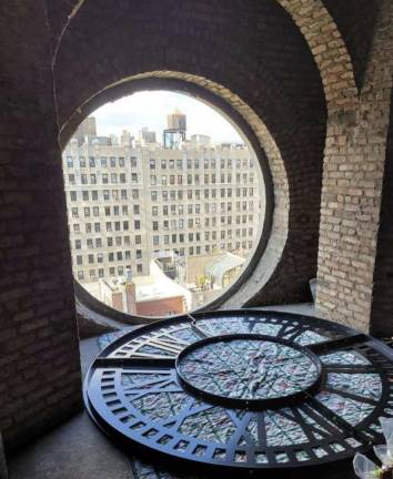 Tje view from inside the clock tower of the Most Holy Redeemer Church in the East Village. Photo: Most Holy Redeemer Instagram