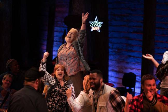 Astrid Van Wieren and the company of “Come from Away.” Photo: Sarah Shatz