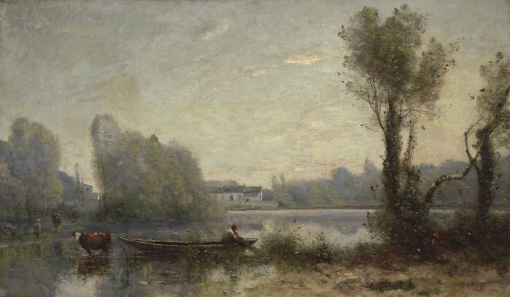 Jean-Baptiste-Camille Corot. Ville-d’Avray. ca. 1860. Oil on canvas (lined). 17 1/4 × 29 1/4 inches. The Frick Collection, New York. Photo: Michael Bodycomb