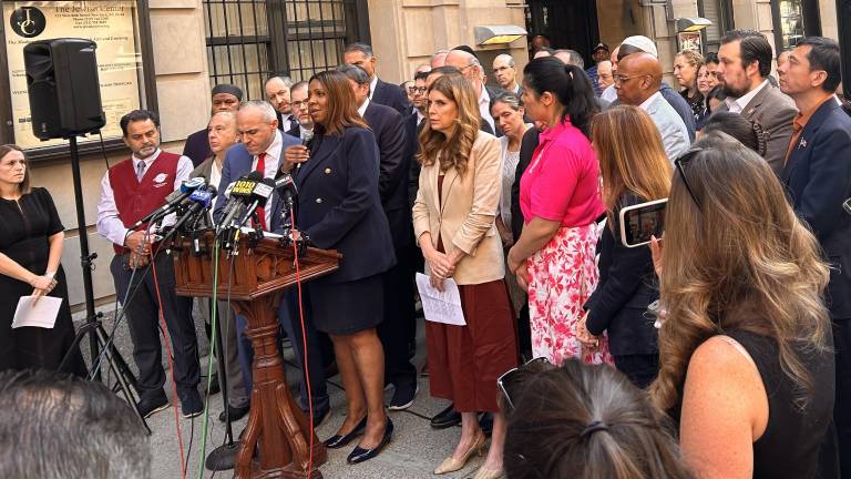 Attorney General Letitia James was also in attendance. “It’s really critically important that individuals understand that antisemitic acts have been growing in the City of New York,” she said. “Also, acts against the Asian community have also been on the increase.”