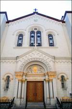 The 120-year-old Shrine of Most Precious Blood in Little Italy is getting a new pastor, but whether the church is permanetly saved is still an open question. The Archdioces is mulling its fate. Photo. Oldcathedral.org