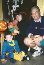 Bethany Kandel and her husband, Gary Fishman, with sons Ryan (as Cyclops) and Jared (as a pumpkin). Photo courtesy of Bethany Kandel