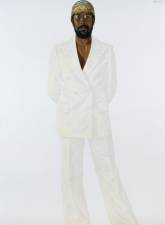 “Slick” is a self portrait by Barkley L. Hendricks that is one of the paintings featured in the Frick’s first ever solo exhibition of an artist of color. Photo: Courtesy American Academy and Institute of Arts and Letters.