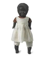 Leo Moss (d. 1936), Doll with tears. Macon, GA, ca. 1922. “Mabel Lincoln 1922” handwritten on label sewn totorso. Manufactured body, cotton, papier-mâché, glass. Collection of Deborah Neff. Photo: Ellen McDermott Photography