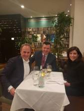 Governor Kathy Hochul and William Hochul with Mirso Lekic (center) at Tudor City Steakhouse. Photo courtesy of Tudor City Steakhouse