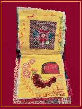 Image of embroidered art that artist Alison J. Stein is stitching into a book. Photo: Alison J. Stein