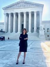 Julie Menin, Director of the Census for New York City, at the U.S. Supreme Court during oral arguments over the addition of a citizenship question.