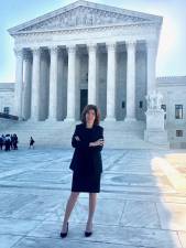 Julie Menin, Director of the Census for New York City, at the U.S. Supreme Court during oral arguments over the addition of a citizenship question.