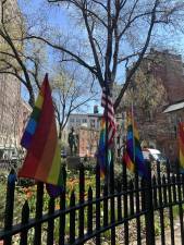 The iconic Pride flag is flying again at the Stonewall Monument in Greenwich Village, after the Trump Administration dropped its suit against groups seeking to restore the flag that the National Parks Service took down in February.