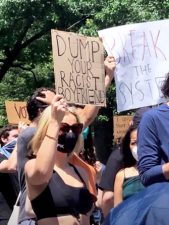 Serena Kerrigan at a recent protest.