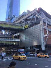 The Port Authority Bus Terminal, seen here from the southwest corner of Ninth Ave. and 40th St., was built in 1950 and expanded in 1981.