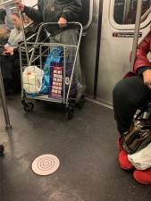 Subway doors blocked by carts among the many quality of life issues that afflict every day riders on the subway system. Photo: Ralph Spielman