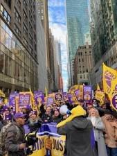32BJ members preparing to authorize a strike for January on Dec. 20. That labor action has now been averted, after a tentative deal was reached with the Realty Advisory Board on Dec. 28.