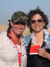 The author (right) in Israel. Photo courtesy of Tania Cade