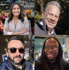 Clockwise from top left: Assembly District 74 candidates Sarah Batchu, Kevin O’Keefe, Marquis Jenkins, Keith Powers.