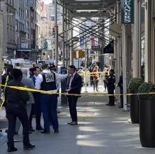 A 49-year-old security guard was shot on E. 28th St., near Madison Ave., on March 30. He is expected to survive. A suspect remains at large.