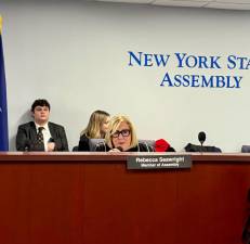 Seawright pictured spearheading the Dec. 2 hearing, where she highlighted the staggering $257 million lost to elder financial scams in NY last year.