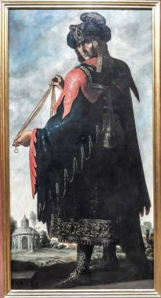 The bright red sleeves and backward glance of “Levi” make him stand out from the other sons of Jacob. Auckland Castle, County Durham, © The Auckland Project/Zurbarán Trust. Photo: Adel Gorgy