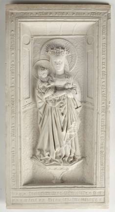 Unknown artist, Utrecht, “Relief with the Virgin and Child (The Virgin of Zoeterwoude),” 2nd half of 15th century, clay, 16 13/16 × 8 11/16 × 1 inches, Museum Catharijneconvent, Utrecht. Photo: courtesy The Frick Collection