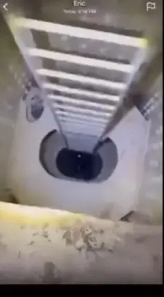 Before Frankie’s companions fled, they made a video of the tragic fall and a voice can be heard moaning. Firefighters finally located the shaft where the teen fell when they saw a shoe (pictured) and spotted blood. By then the teen had been in the bottom of the shaft for hours, suffering blood loss and hypothermia.