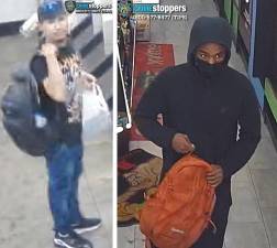 Wanted for assault on First Avenue L train platform (left); and gunpoint robbery in the West Village.