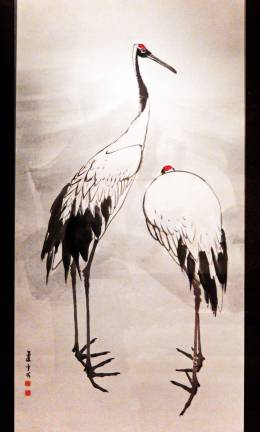 Alternate views of "Cranes" by Nagasawa Rosetsu. Photo: Adel Gorgy