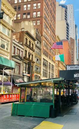 An outdoor dining shed on W. 45th St. Photo: Ralph Spielman