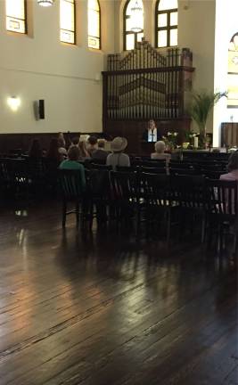 The Rev. Beverly Dempsey during Easter Service at Jan Hus Prebyterian Church. Photo courtesy of Jan Hus Prebyterian Church