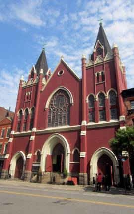 St. Veronica's Church, on Christpher Street between Washington and Greenwich Streets, will close this summer. Photo: Martin Furtschegger, via Wikimedia Commons