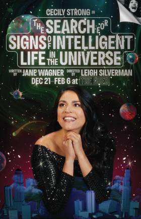 Poster for “The Search for Signs of Intelligent Life in the Universe” at The Shed. Photo: Tina Tyrell