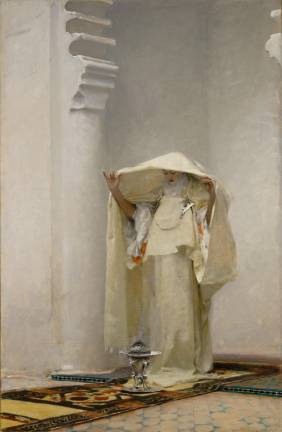 Sargent created “Smoke of Ambergris” during a stay in Tangier, Morocco. He was a master of white-on-white painting. The oil-on-canvas painting is from the Clark Art Institute, acquired by Sterling and Francine Clark before 1955.