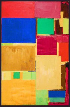 Hans Hofmann’s 4-foot by 6-foot painting “Cathedral,” from 1959, dazzles in “Studio Visit.” Photo: Adel Gorgy