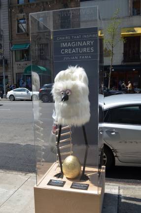 Julian Fama capitalized on his love of creating characters in his piece “Imaginary Creatures.” Photo courtesy of Madison Avenue BID