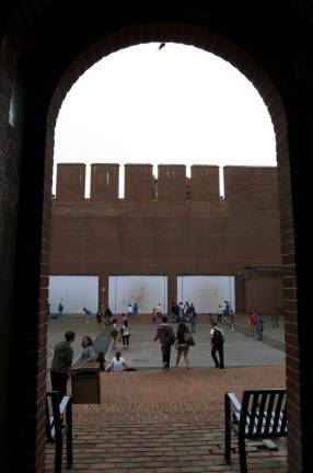 The Hunter College High School courtyard at lunchtime in pre-pandemic days. Photo: Claire Whitehouse, via Flickr