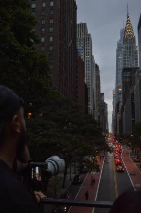 Photographers waited in position for the sunset that never showed. Photo: Abigail Gruskin