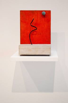 Hung at eye level against a dark blue wall, bright and breathtaking, the Whitney's own &quot;Blizzard (Roxbury Flurry)&quot; gives viewers a rare chance to experience Calder's work as it was mean to be seen. Photo: Adel Gorgy
