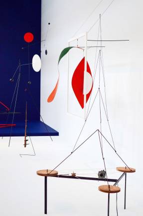 Alexander Calder's sculptures and mobiles fill the Whitney's eighth floor gallery. Photo: Adel Gorgy