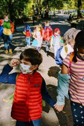 Bank Street School for Children out for a walk on the Upper West Side. Photo courtesy of the Bank Street School for Children