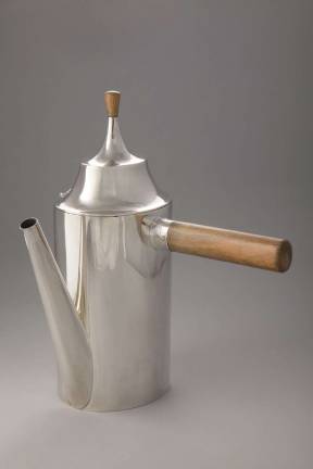 Josef Hoffmann (1870-1956). Coffeepot acquired by Jenny Mautner and Moriz Schur for Ka¨thy Breuer (ne´e Mautner), 1906. Execution: Wiener Werksta¨tte. Silver; snakewood. Private Collection