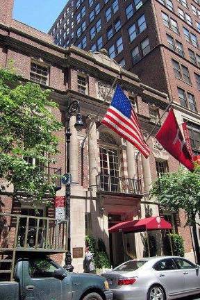 The exterior of the Harvard Club on West 44th Street, a block known as Clubhouse Row where politicians have been raising funds for more than a century. Photo: Wally Gobetz, via flickr 