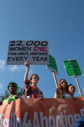 Young protesters, not even old enough to vote, at the RiseUp4AbortionRights rally in Union Square on June 24. Photo: Leah Foreman