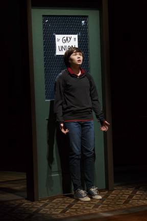 Emily Skeggs in Fun Home, at the Circle in the Square Theatre. Photo: Joan Marcus