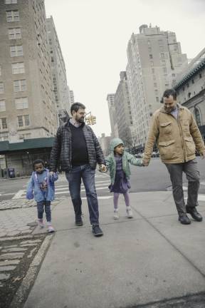 Seth Rosen and his husband, Jacob Goertz, with their children, Gilles and Sarah.