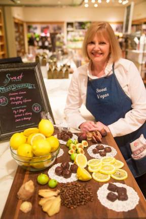 Andrea Young, Sweet Vegan founder, and her chocolate creations. Photo: Chenli Yi